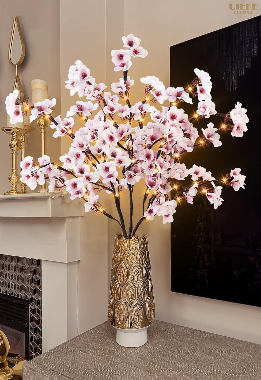 Battery-Operated Cherry Blossom Branch Lights – 3PCS for Indoor & Outdoor Decor