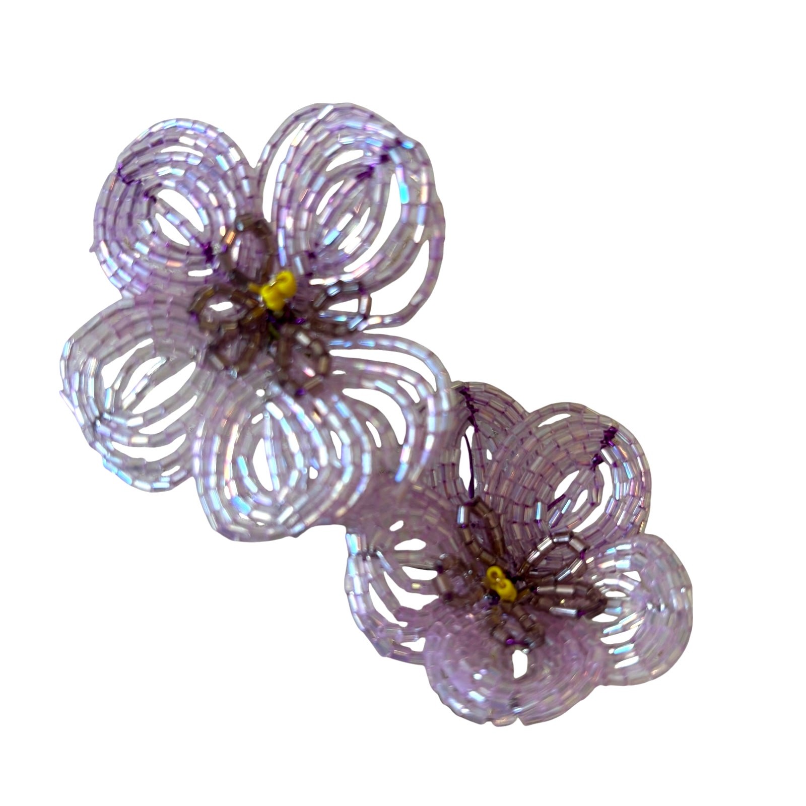 NEW Mackenzie Childs Purple Pansy Beaded Flower Stems 4pc 4×20