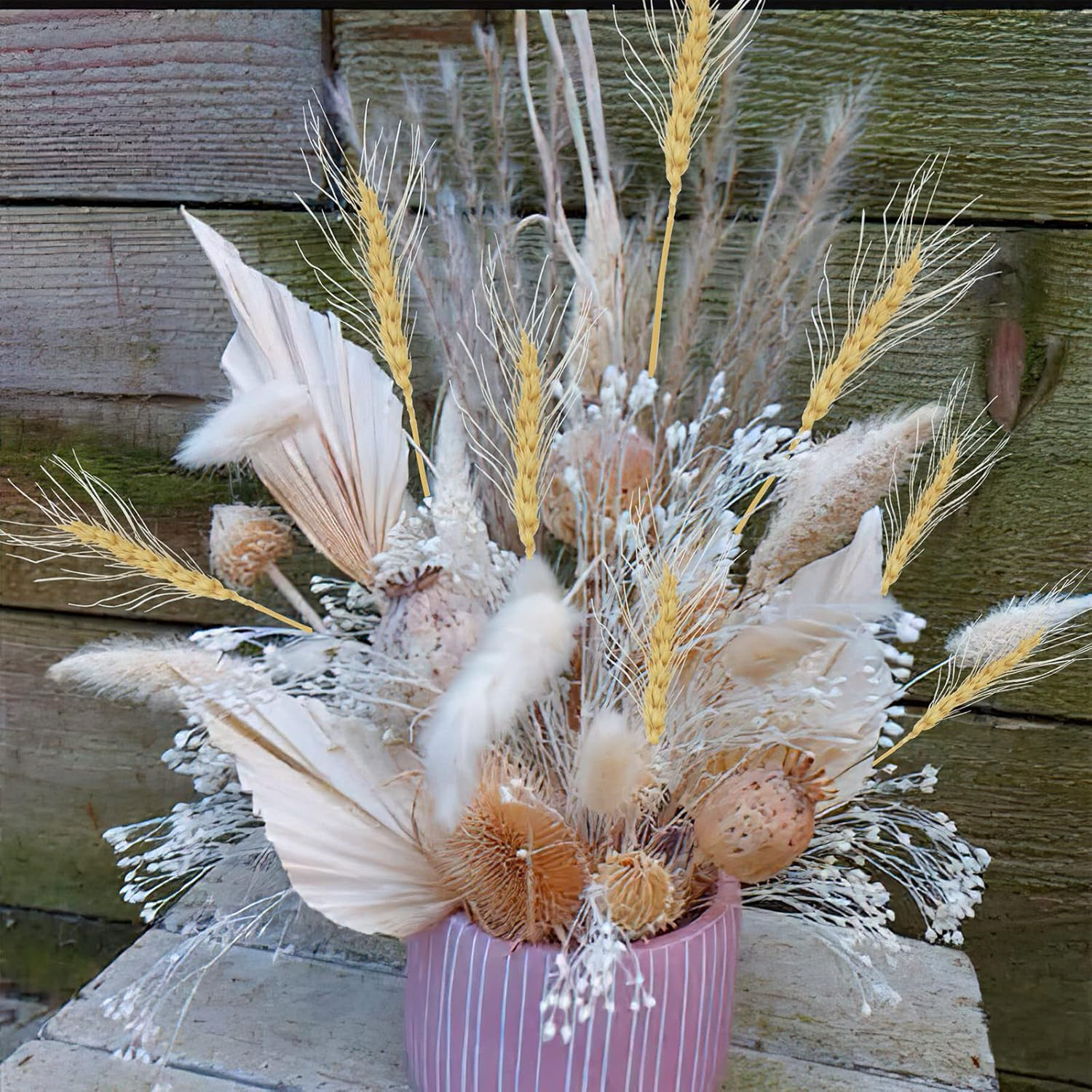 100 Pcs Dried Wheat Stalks Bundle Grass Natural Dried Wheat Sheaves Stems Dried