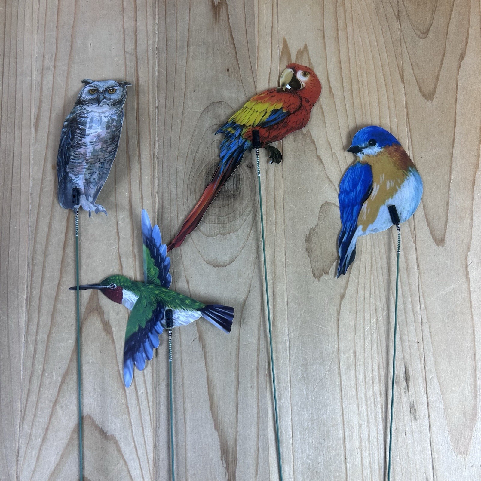 Decorative Bird Plant Sticks Set Of 18 Double Sided Vinyl 13 Inch Pot Stake