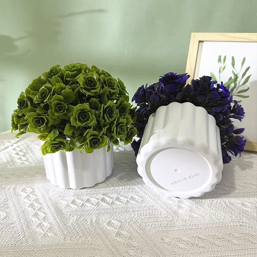 Artificial Bonsai Decor Plastic Rose Blossoms for Tabletop Desk Styling
