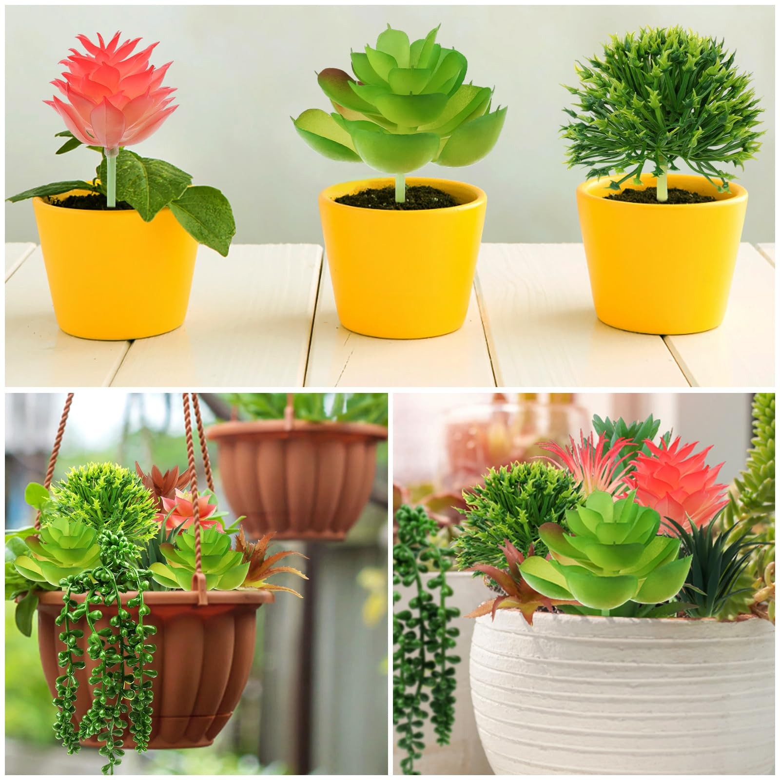 14 Pcs Artificial Succulents Plants Mini Fake Succulents for Home Garden