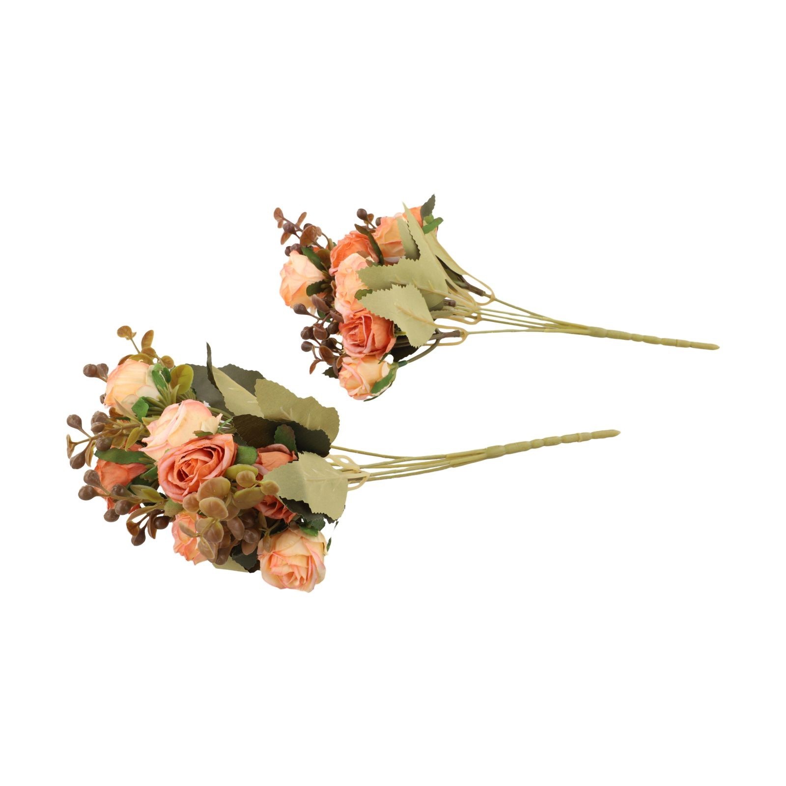 Set of 2 Artificial Roses in Vase for Elegant Home and Office Decoration
