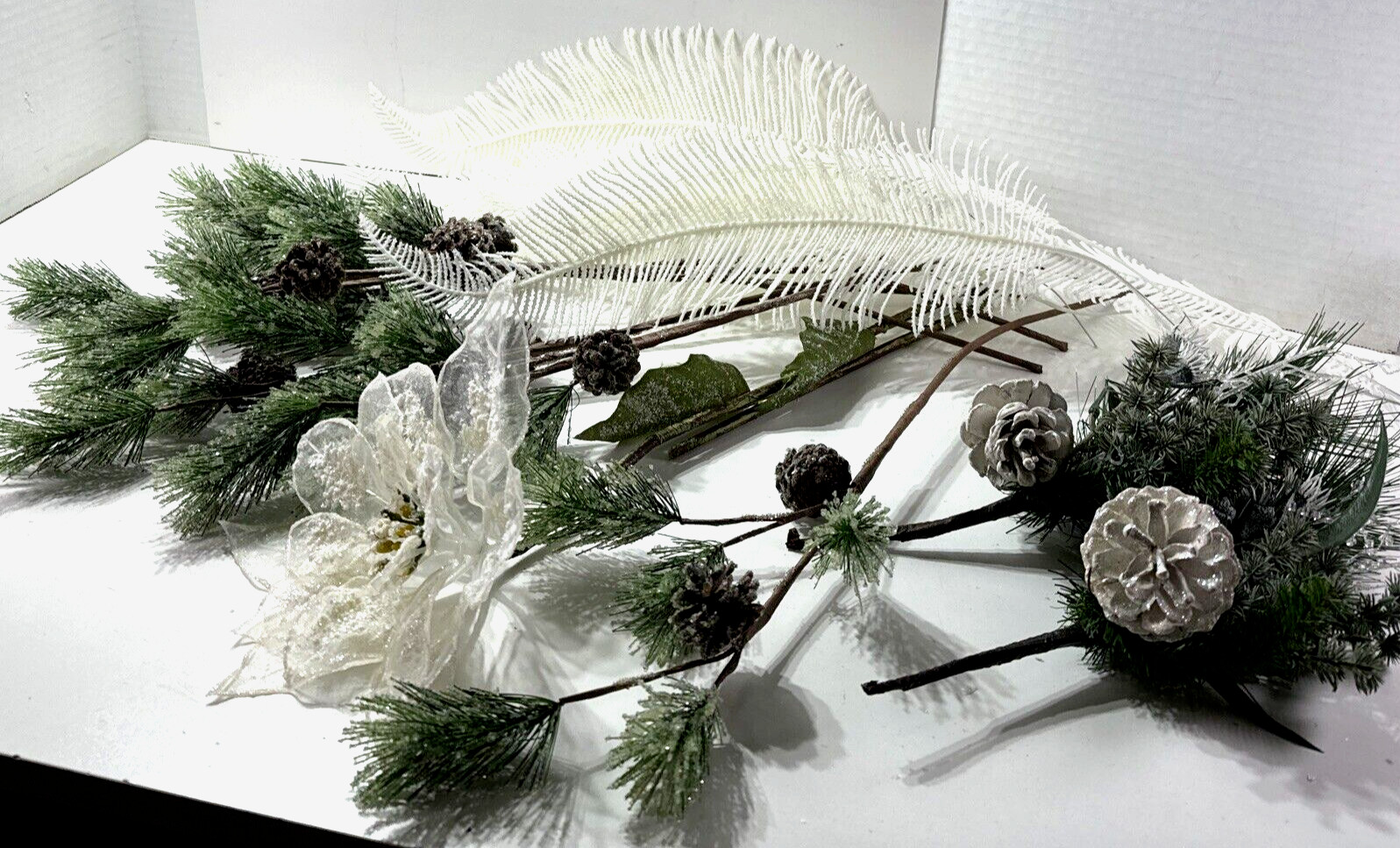 17X ESTATE Vintage ICY Stems Faux Branches Assorted Vase CHRISTMAS DECOR