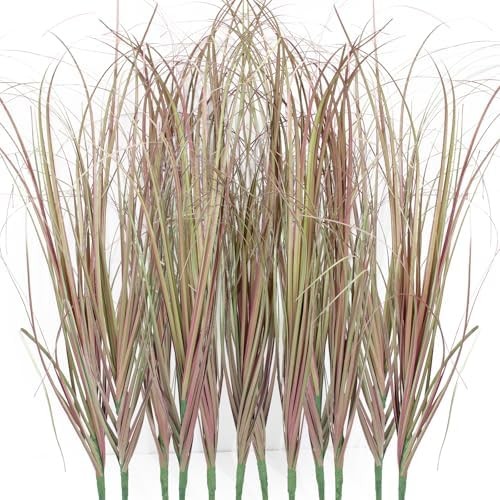 12Pcs Artificial Grass Plants, Faux Shrubs Wheat Grass, Artificial Tall Grass Fa