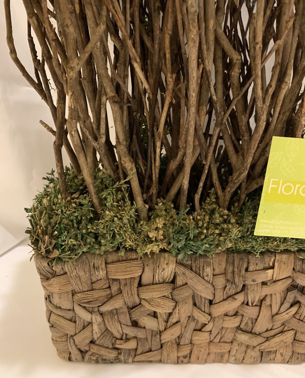 Tall Faux/Natural Topiary Arrangement in Woven Basket