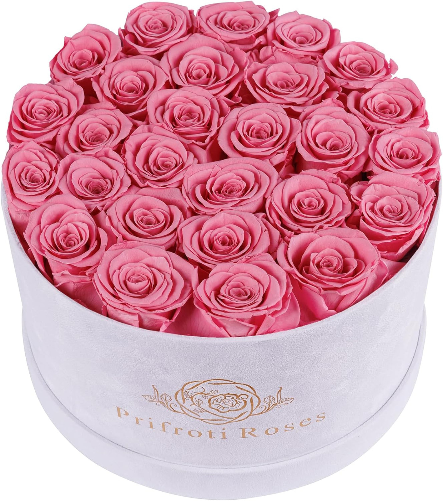 Preserved Roses Gift Box 27 Flowers in Suede Box Long-Lasting Mother’s Day Pink