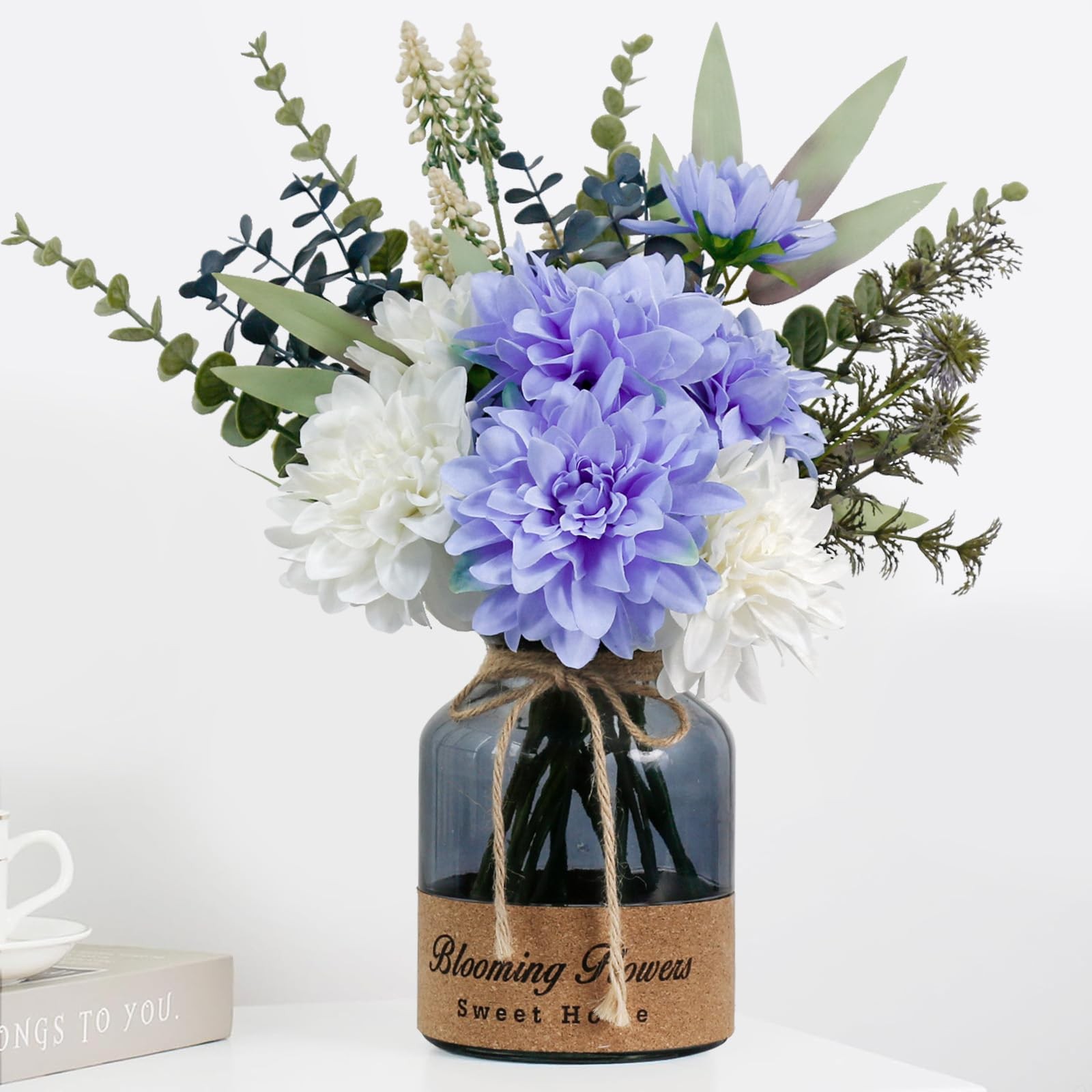 Faux Artificial Flower In Vase Table Centerpiece Dining Room Kitchen Decor