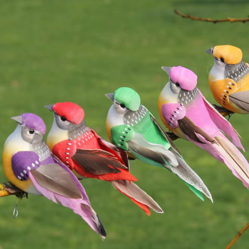 12pcs Artificial Birds Clip On Christmas Wedding Fake Animal Ornament Decor NEW