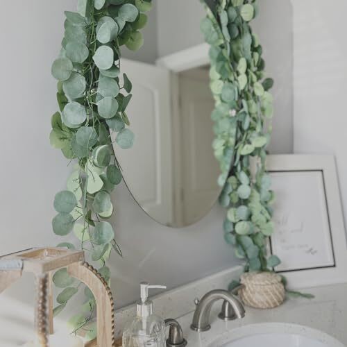 8 Pcs 7FT Artificial Eucalyptus Leaves Greenery Garland for Wedding Wall Decor