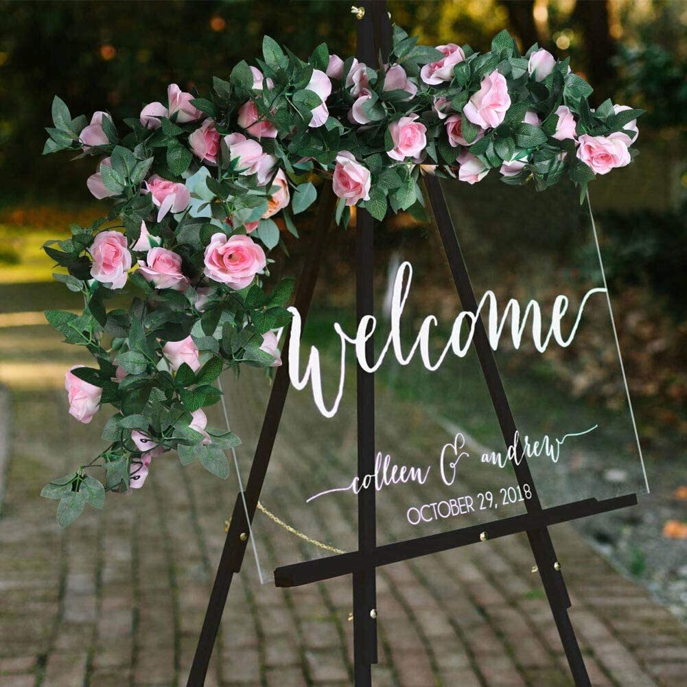 7.5 Ft Garland Wall Artificial Hanging Rose Flower Vine Deep Pink Wedding Decor