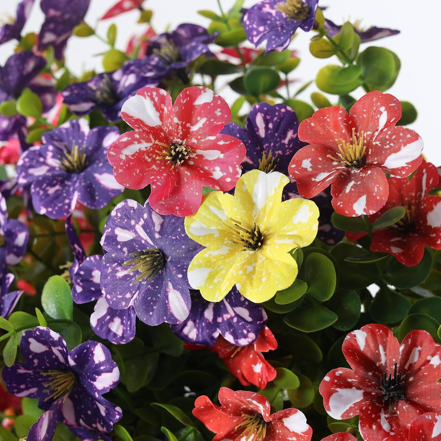 4 Bundles Artificial Hanging Morning Glory Flowers for Outdoor, Realistic Hangin