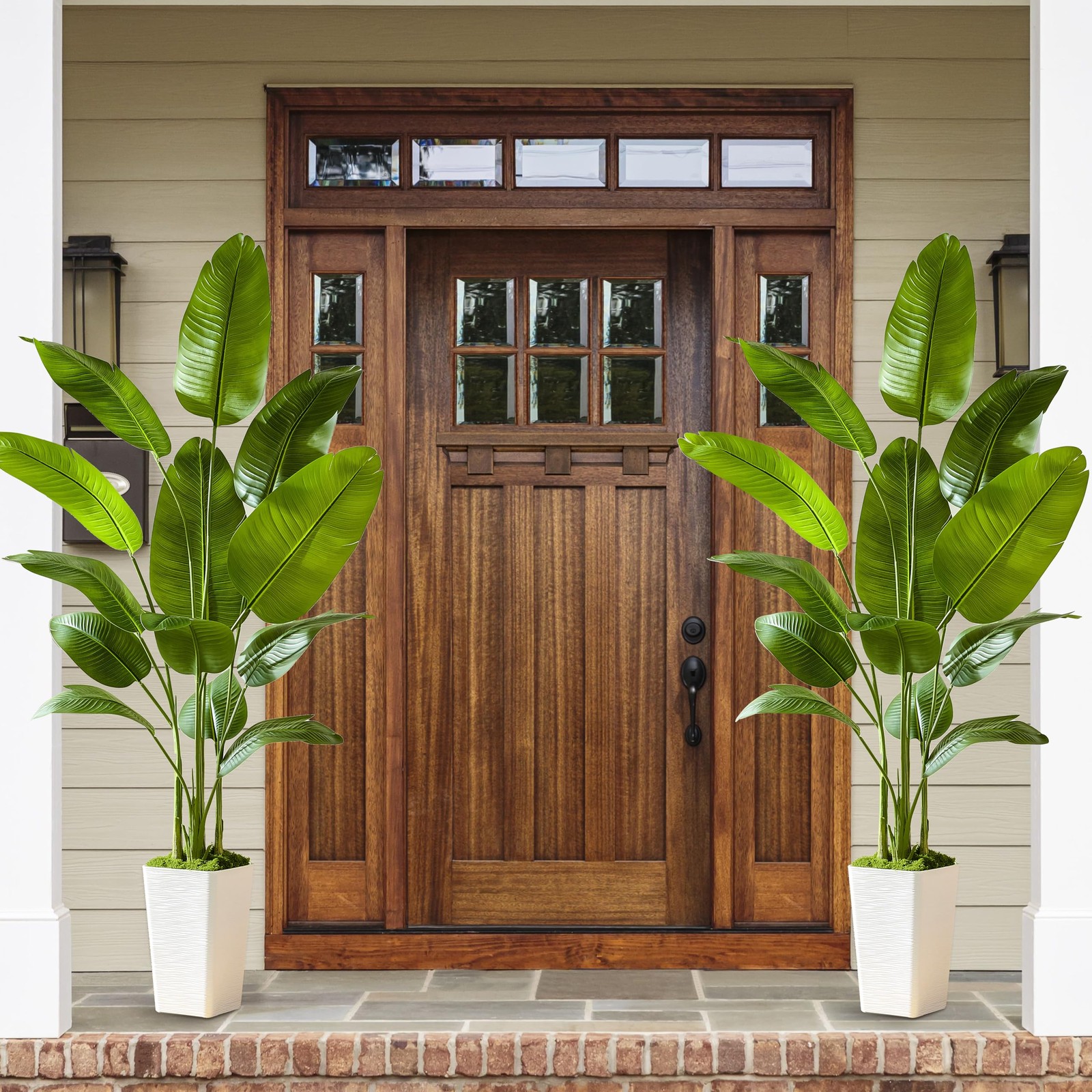 Bird of Paradise Artificial Plant, 6FT Faux Plants Indoor Banana Leaf Tree wi…