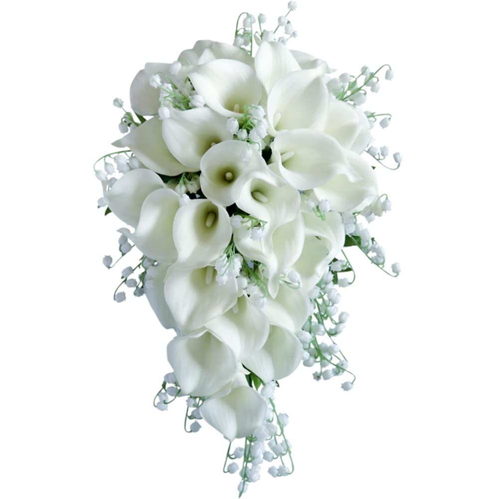 Wedding Bouquet – Bridal & Bridesmaid Artificial Calla Lily Bouquets, Water D…