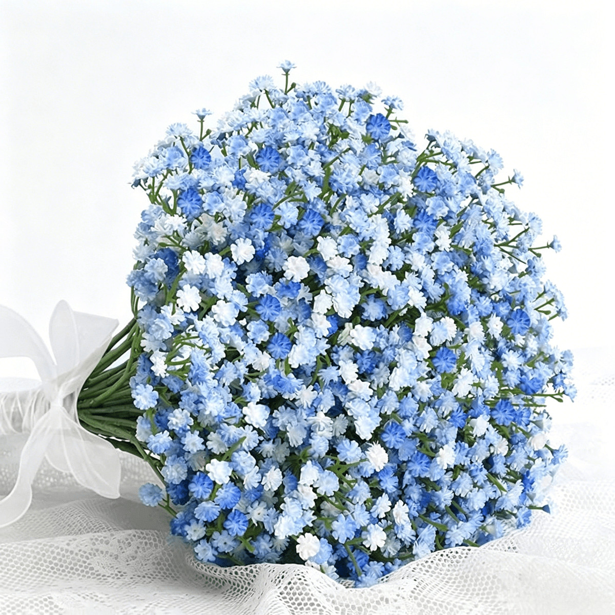 18Pcs Blue Babys Breath Artificial Flowers Gypsophila Bouquet Wedding Decor