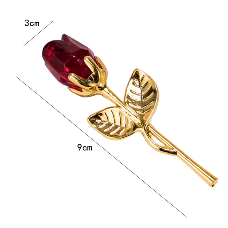 Valentine’s Day Gift Crystal Glass Rose Artificial Flower Birthday Party Wedding