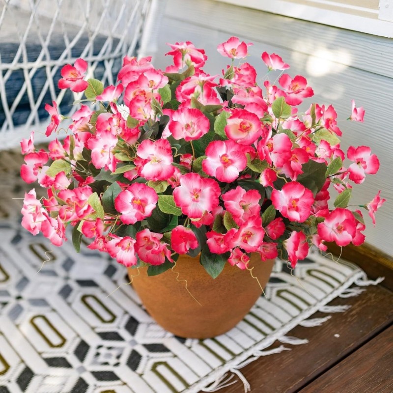 Low Maintenance 7 Flower Artificial Hibiscus For Exteriors Decoration