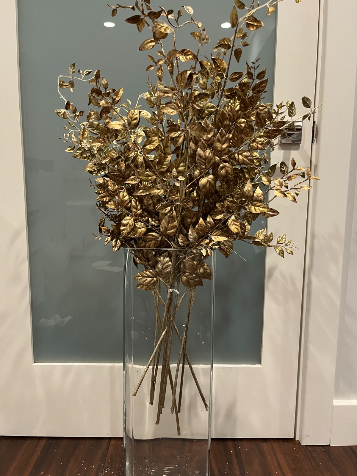 Gold Metallic Leaves Stems – Approximately 33” Faux Floral Stems
