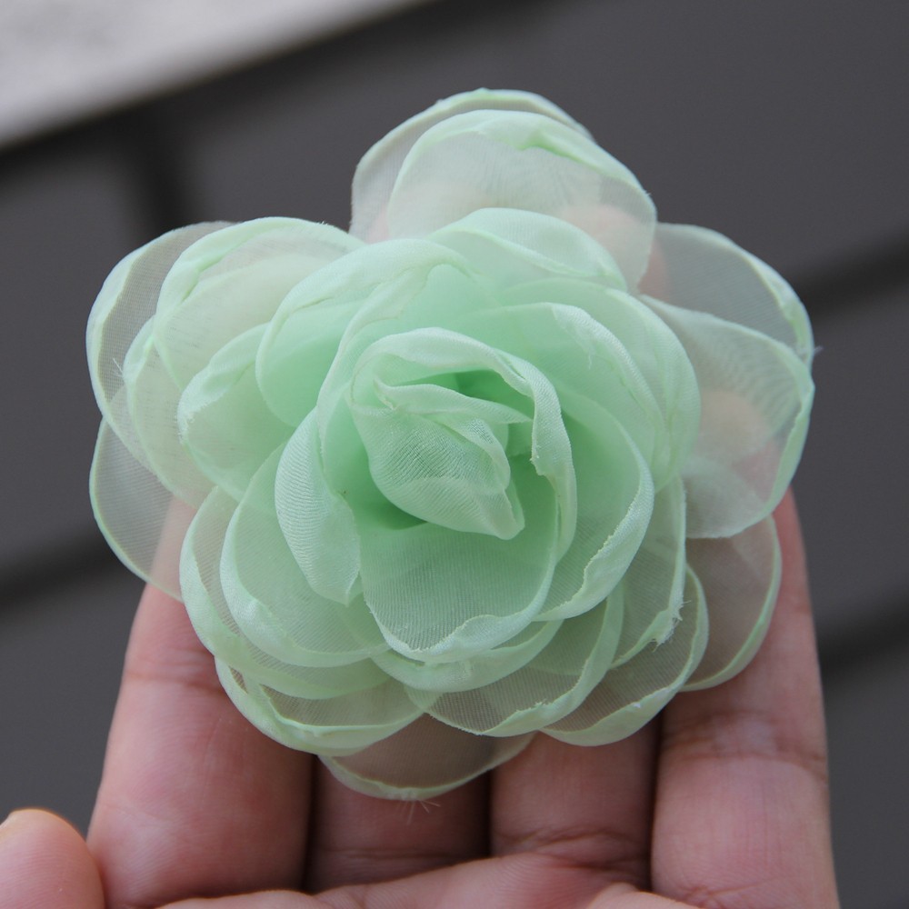 Sewing Fabric 3D Chiffon Flower DIY Chiffon Artificial Flower Burnt Edge Handmad