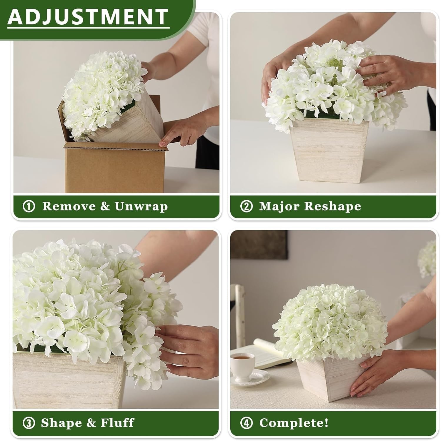 10″ Artificial Hydrangea Arrangement in Planter for Table Centerpiece, Lifeli…