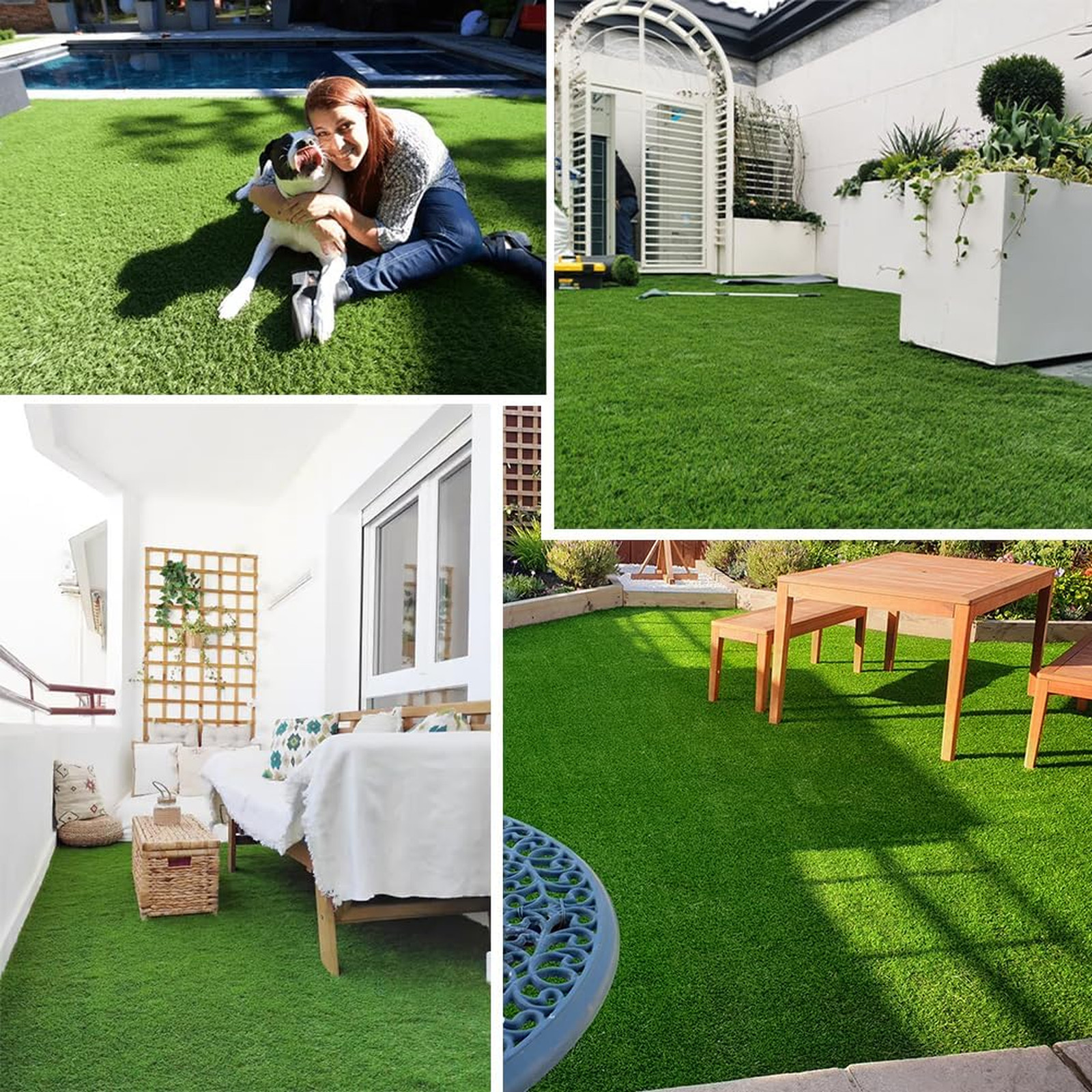 Thick Artificial Grass Turf 7x15FT, 1.77 Inch Realistic Fake Grass Rug with