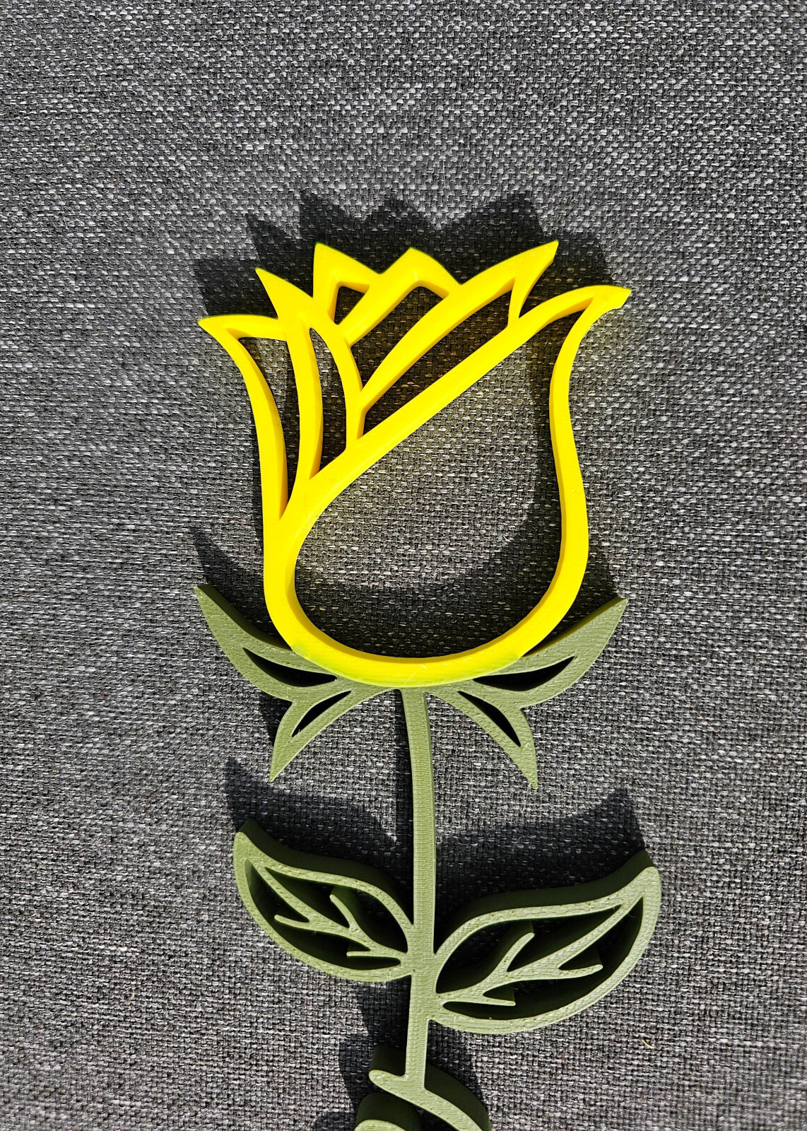 Valentines Day Flowers Roses With Love on stem 3d Printed Red pink yellow 11.5