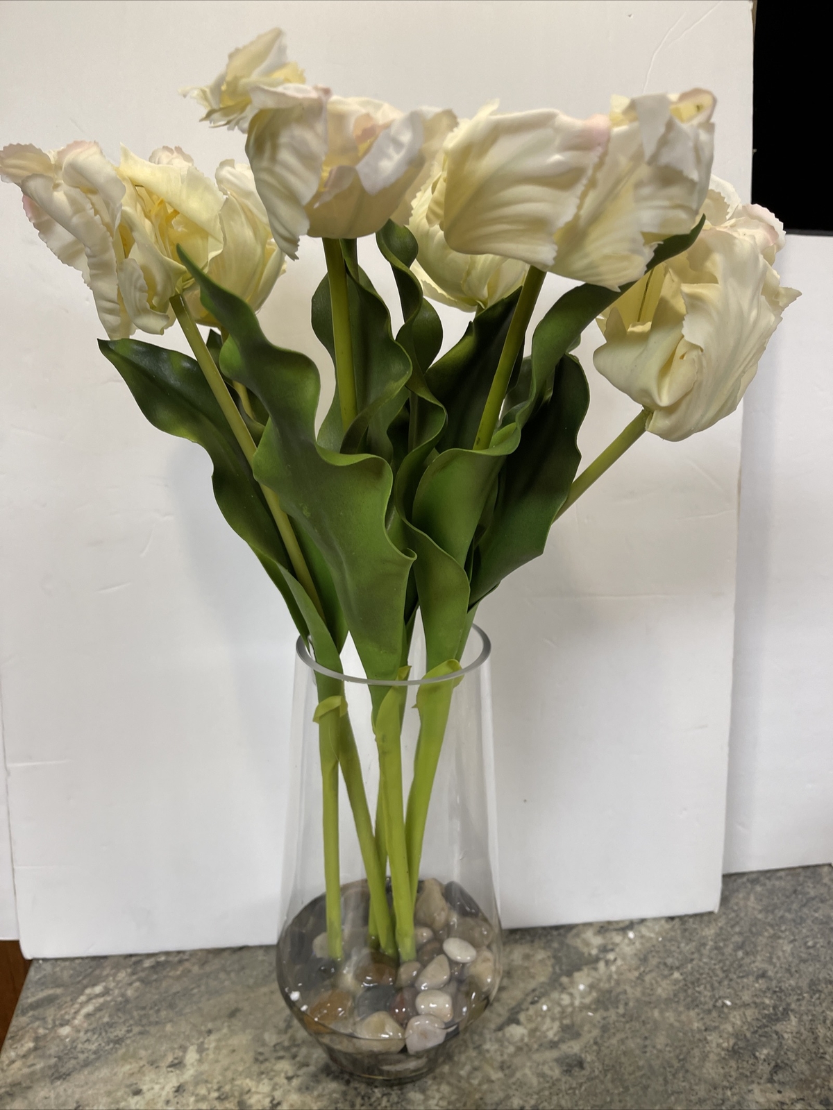 23” Real Touch Parrot Tulips Water illusion Vase Faux Flower Valerie Parr Hill
