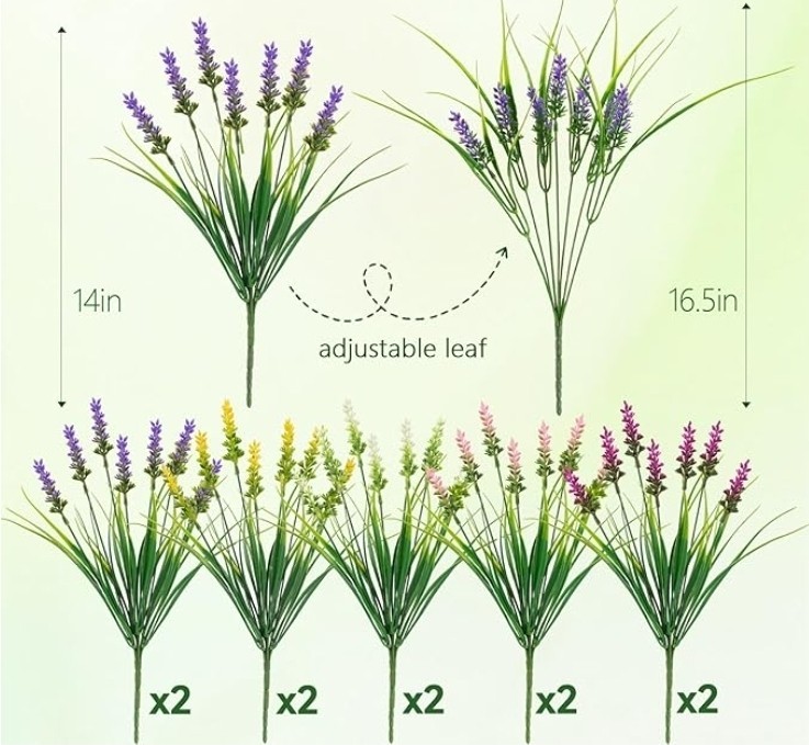 10 Bundles Realistic Faux Indoor/Outdoor Monkey Grass with Flowers and Gree…