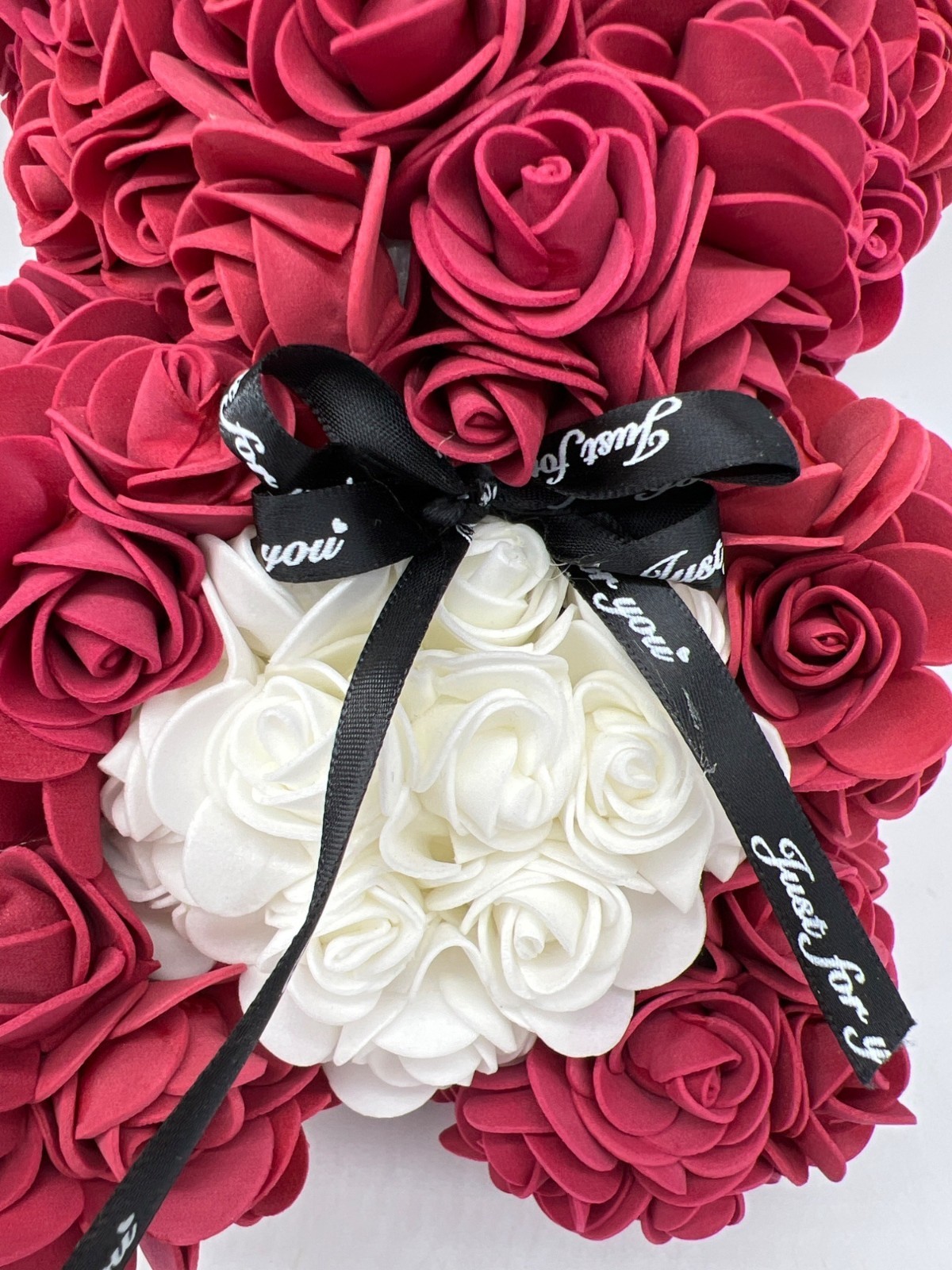 Just For You Faux Rose Flower Teddy Bear Gift
