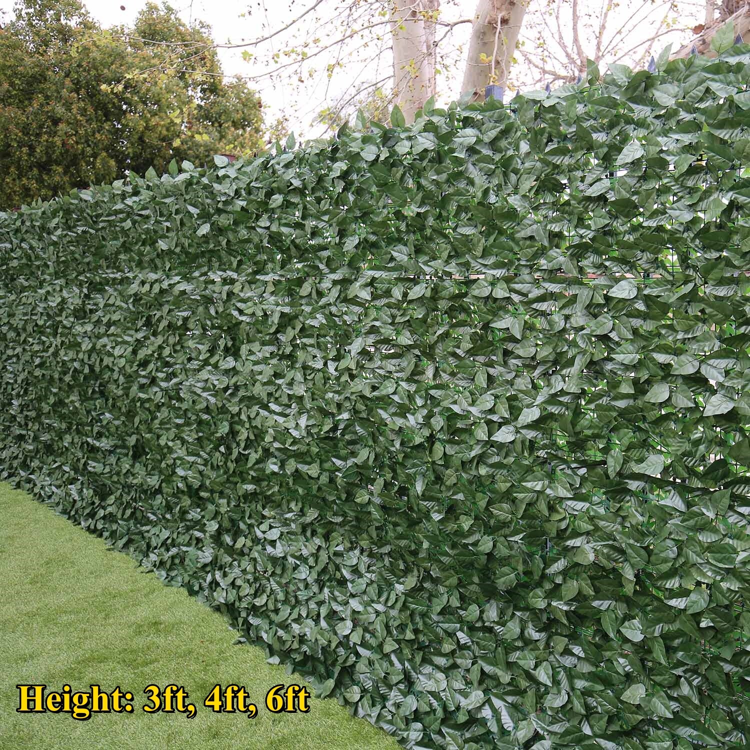 3/4/6ft Artificial Faux Laurel Leave Fence Roll Garden Wall Mat Home Decoration