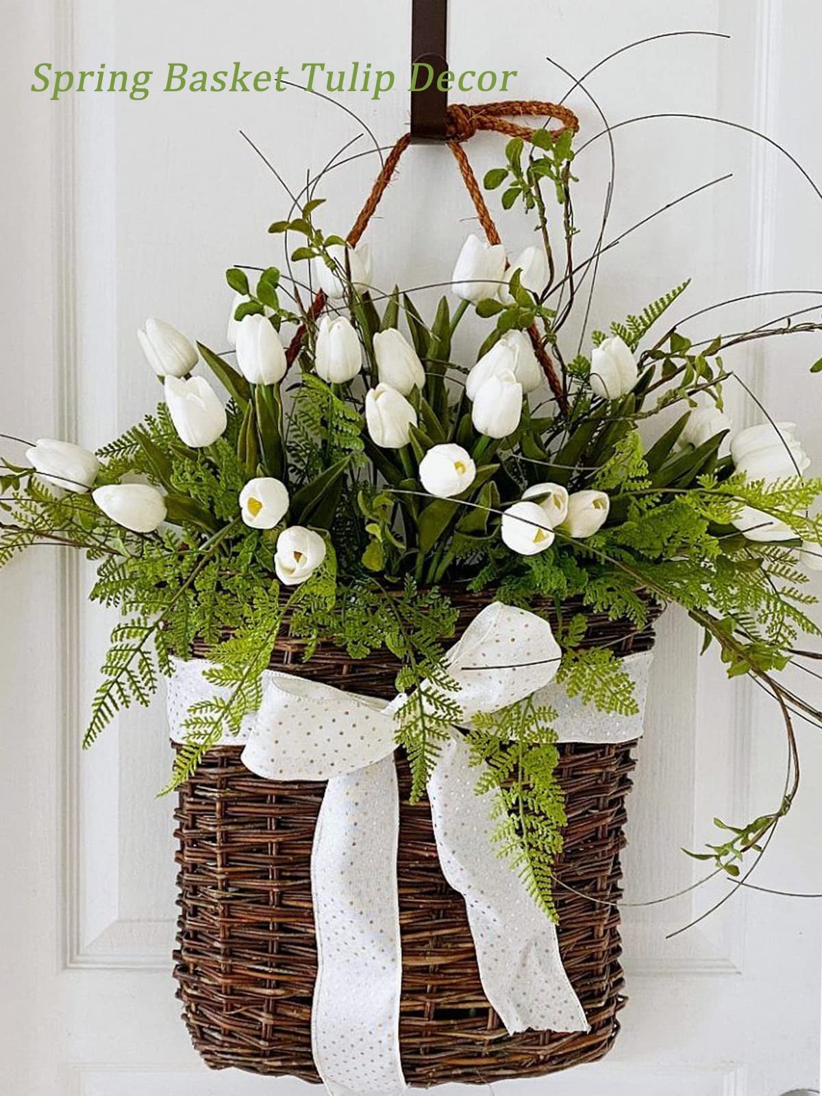 Artificial Tulips White Silk Flowers 18pcs Spring Home Decor Real Touch