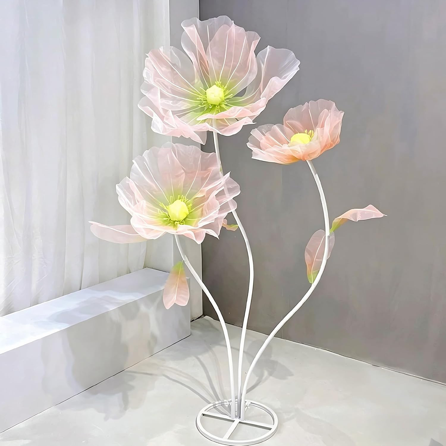 Giant Flowers for Decoration – 5.58 Ft Adjustable Waterproof 3D Silk Faux Large