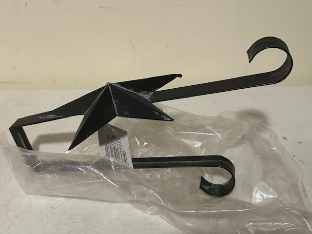 Star Double metal Wreath hook in black metal
