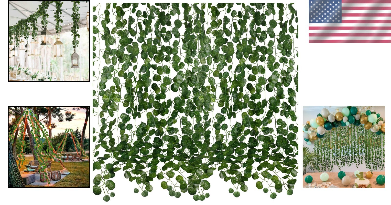 Flexible Artificial Hanging Vines – 36 Pieces for Indoor/Outdoor Decoration