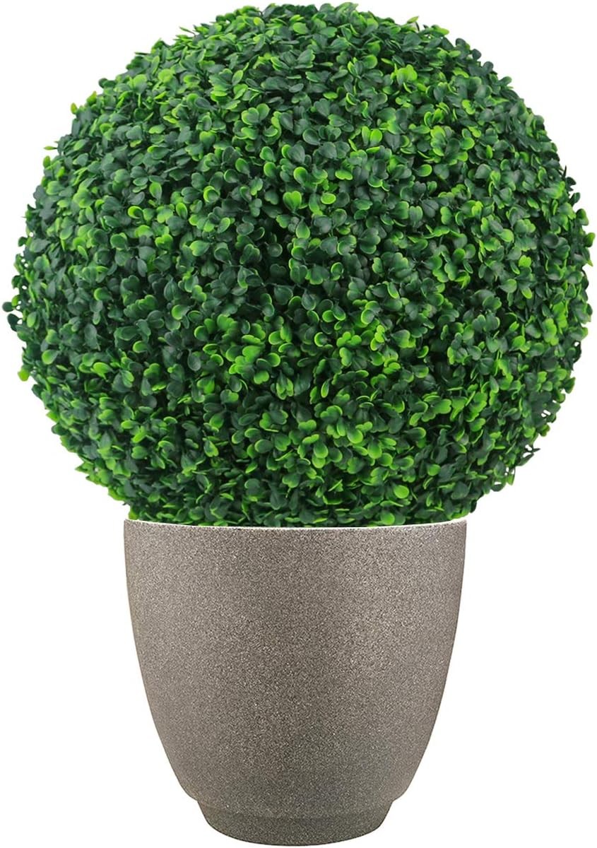 Sunnyglade 2-Pack 15.7 inch Artificial Boxwood Topiary Ball – Green Faux Plant D