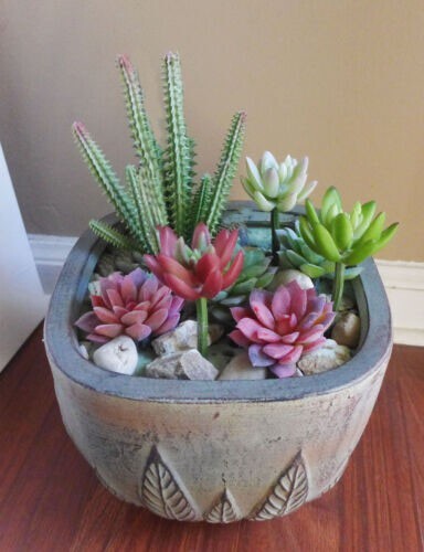 8 Pcs Artificial Succulents Immortal Column And Mini Assorted Faux Plants (#113)