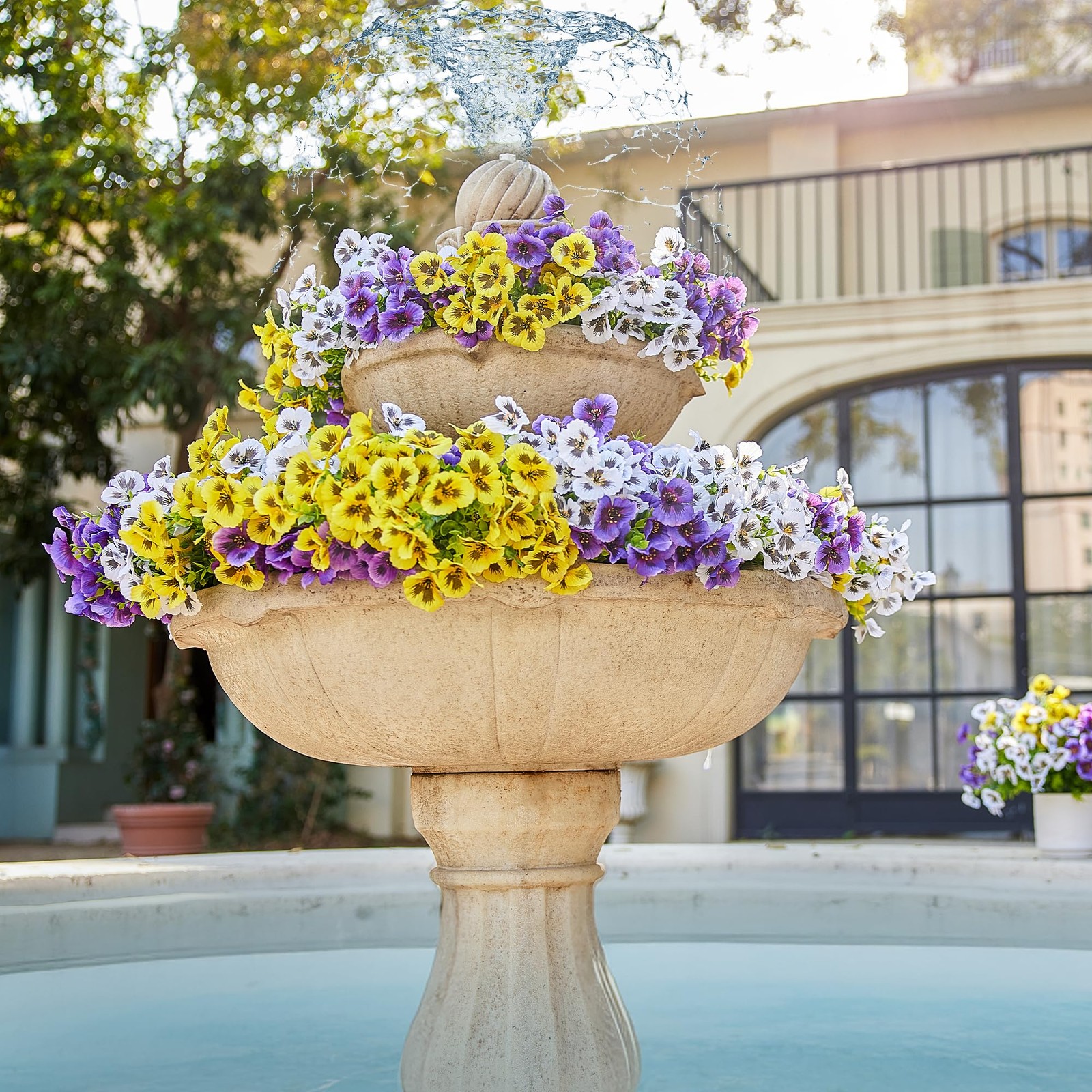 18 Pcs Artificial Pansy Flowers for Outdoor, Fake Flower Pansies, Fake Plants…