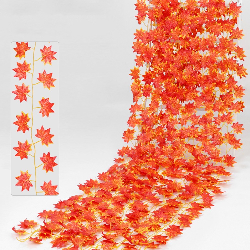 12 Strands Autumn Garland 2 4 M Long Leaf Decor for Door Frames and Railings