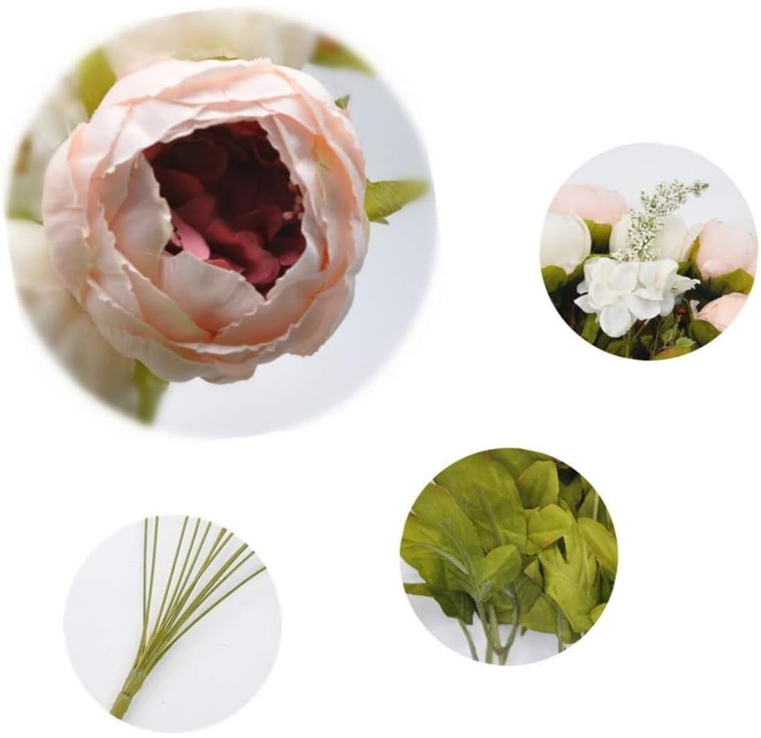 2 Packs Artificial Peony Flowers Silk Peonies Fake Flower Bouquet Arrangement…