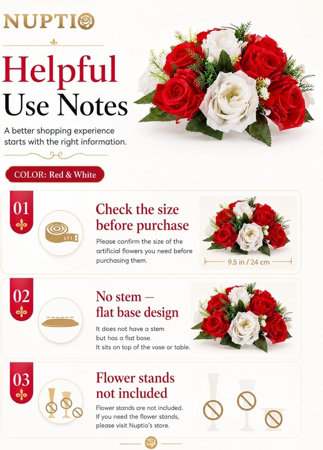 Artificial Flower Balls for Centerpieces – 15 Heads