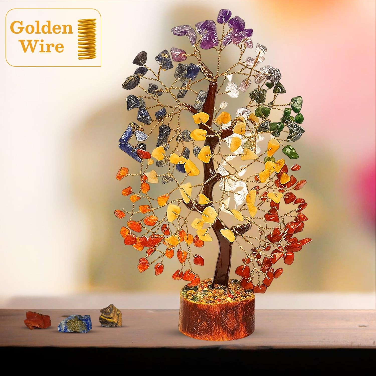 7 Chakra Healing Crystal Gift Set – Premium 300-Bead Gemstone Money Tree, Pro…
