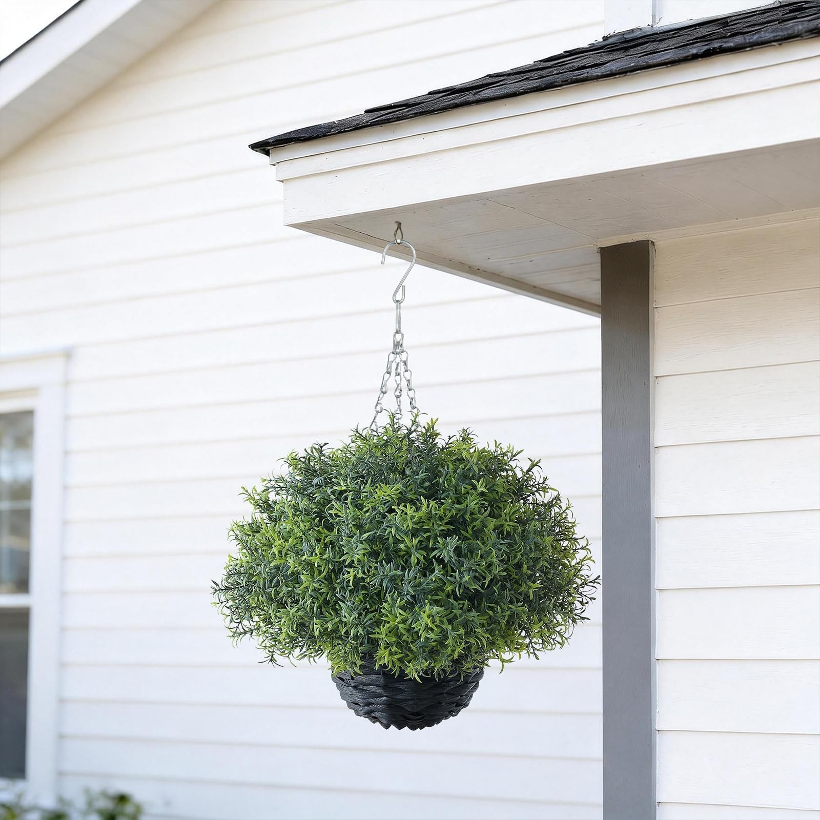 Artificial Rosemary Hanging Basket – 2 Sets with Baskets, Hanging Plants Faux…