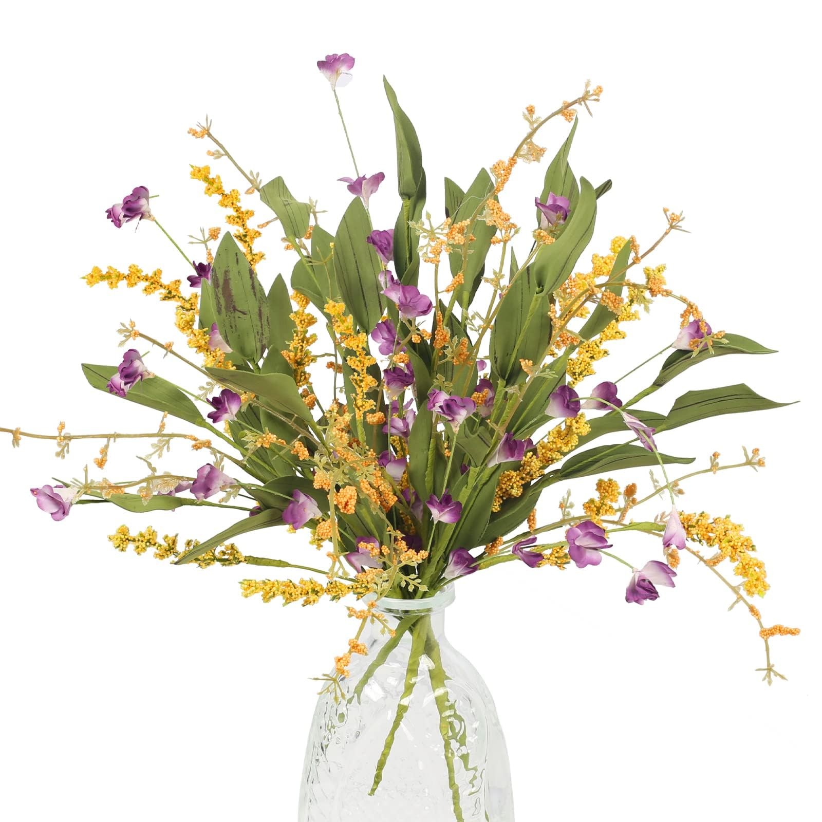 4Pcs Artificial Flowers Wild Flowers Bouquet Artificial Greenery Shrubs Flora…