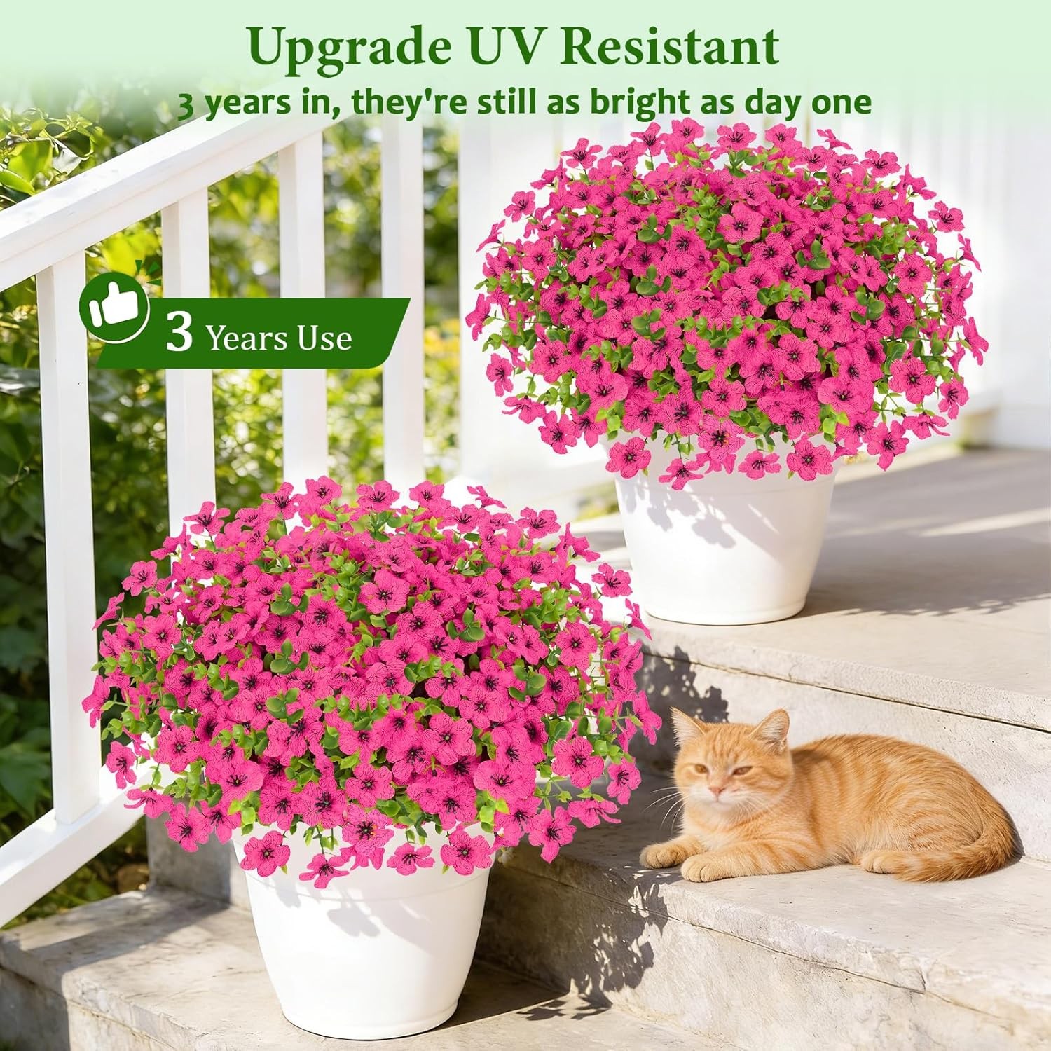 Artificial Flowers for Outdoors, 9 Bundles Artificial Plants & Flowers Outdoor,