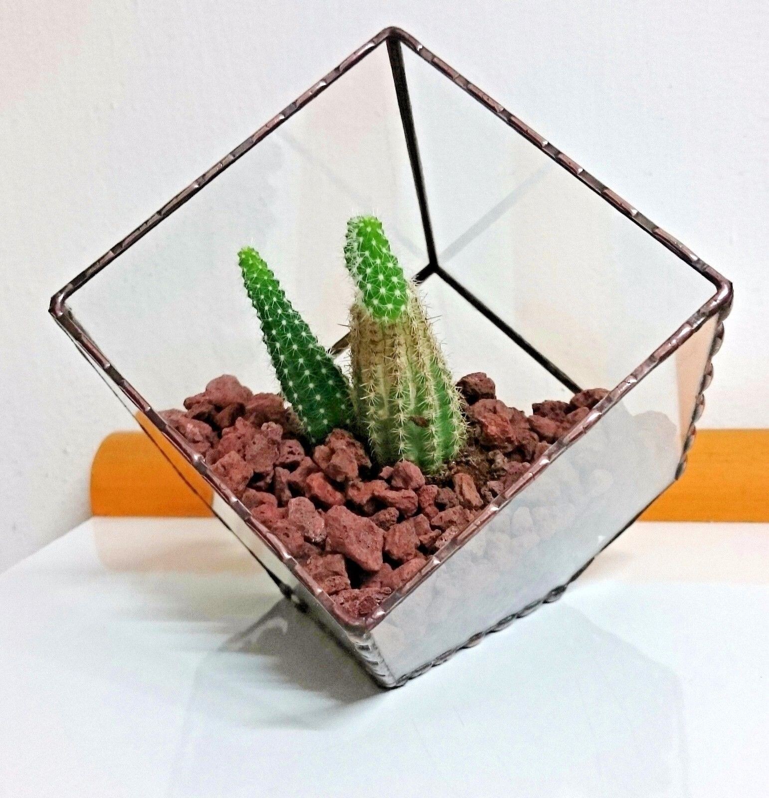Stained Glass Terrarium Geometric Transparent 3 mm Hand Made Planter For Indoor