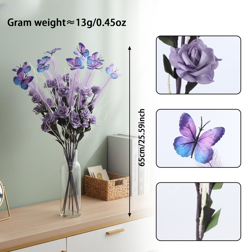 Artificial Reed Flower Bouquet for Wedding Home Office Decor White Pink Yellow