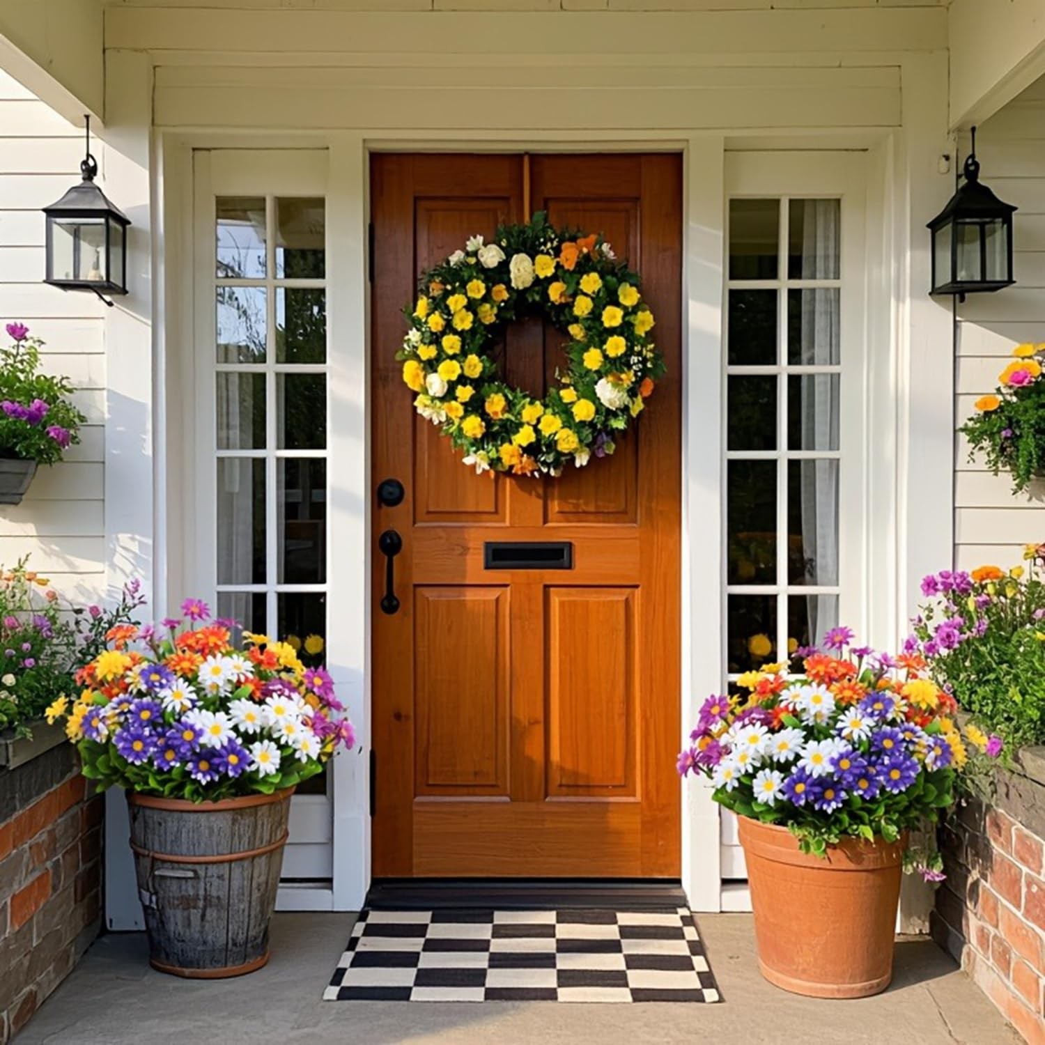 10 Bunches Outdoor/Indoor Artificial Flowers,Plastic Flower,Daisy Imitation F…