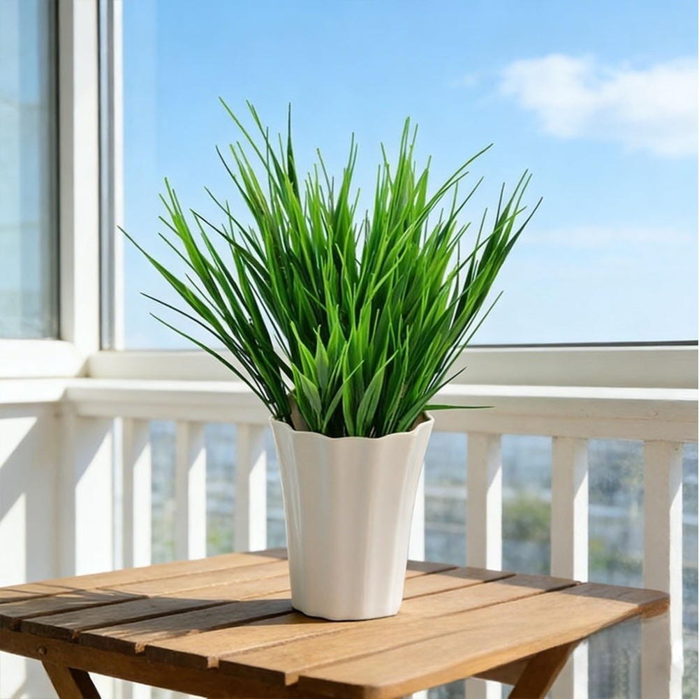 Plastic Artificial Grass 5 Pack for Vase Wedding Outdoor Home Photography Props