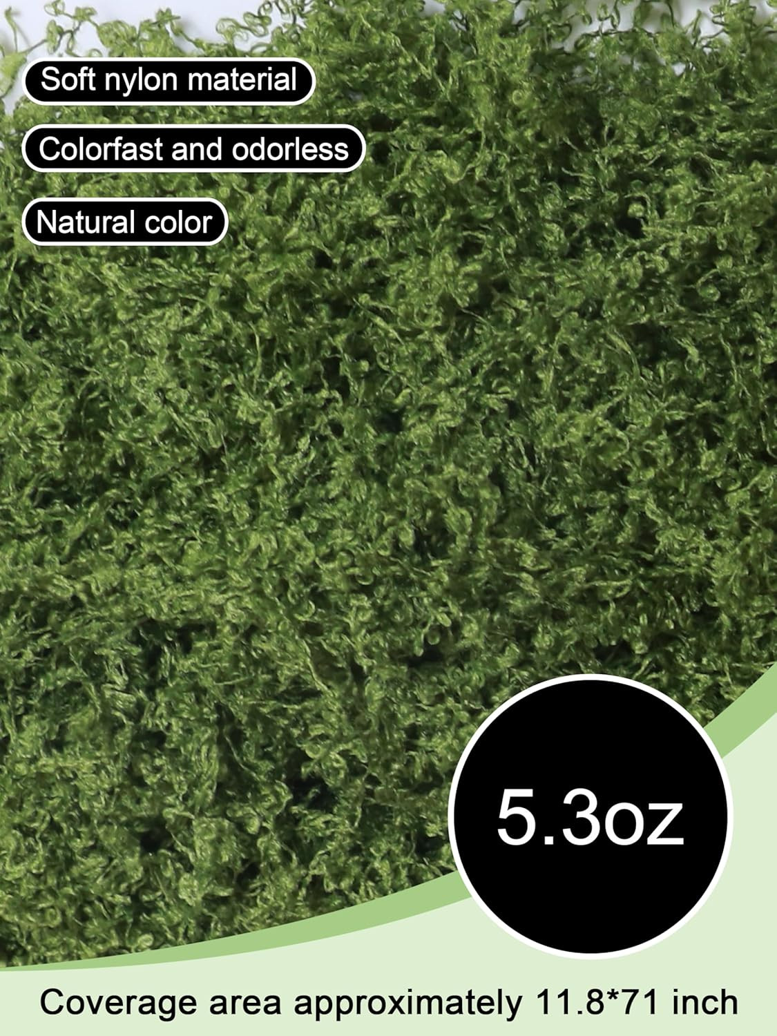5.3oz Green Fake Moss Artificial Floral Moss Faux Plant for DIY Crafts Fairy Gar