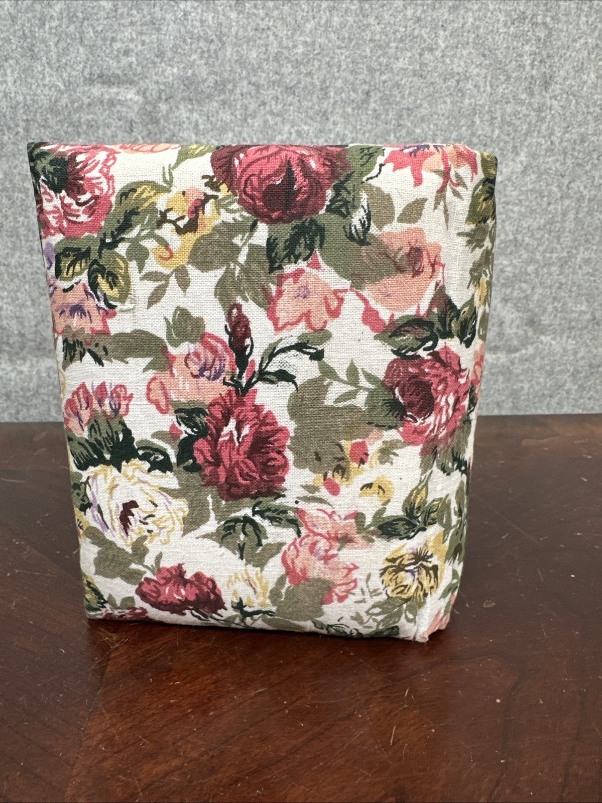 Vintage Floral Fabric Picture Frame Rose Print Cottage Core Granny